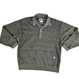 Blue Willi's Mens Sweater Pullover Knit Cotton Granpa Winter Army Green Small